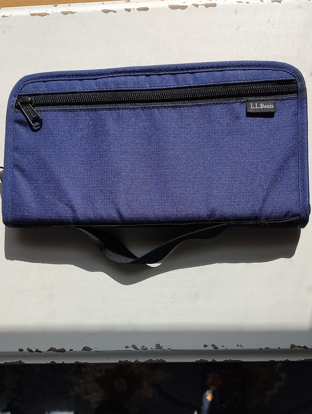 L.L. Bean Navy Blue Zip Card & Key Holder